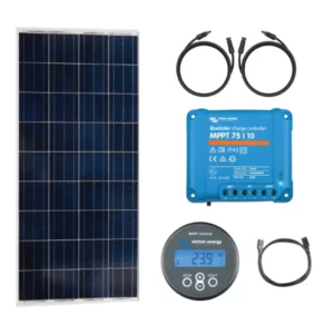 Solar Panel Kit - 115W Victron - components - solar panel, solar charge controller, display and cables