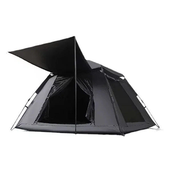 Black tent as icon for solar charge controllers for camping