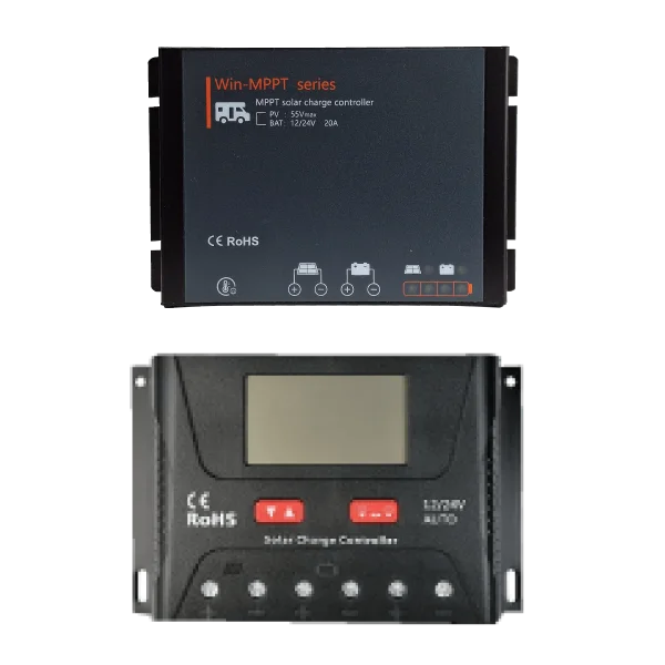 MPPT and PWM solar charge controllers side by side